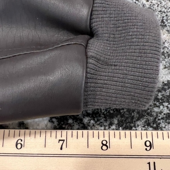 Betsey Johnson Fuzzy Sparkly Peach Coat with Faux Leather Sleeves - Picture 15 of 15